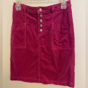Pilcro Anthropologie magenta pink corduroy skirt size 2